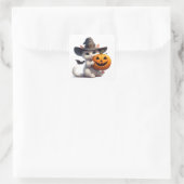 Halloween Witte Kittenspookspomp 🦇 Vierkante Sticker (Tas)