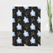 Halloween Witte Laken Geest & Spinnenwebben Gotisc Feestdagen Kaart (Achterkant)