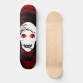 Halloween witte schedel met magie rood licht skateboard (Voorkant)
