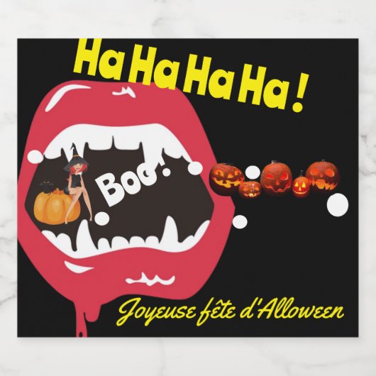 Halloween witte wijnchampagne sparkling wijnetiket (Enkel label)