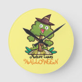 halloween-witteboom ronde klok (Voorkant)