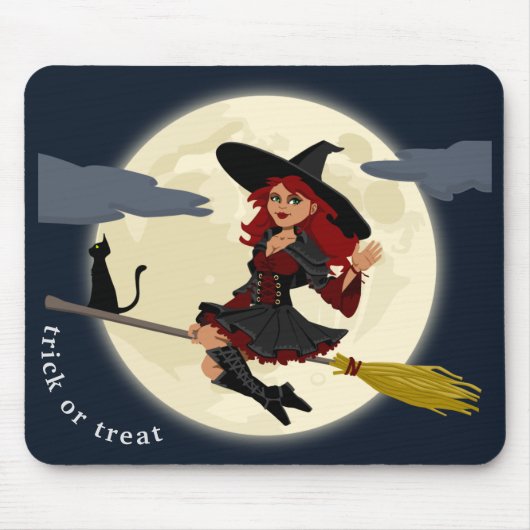 Halloween-witteontwerp aanpassen muismat (Voorkant)