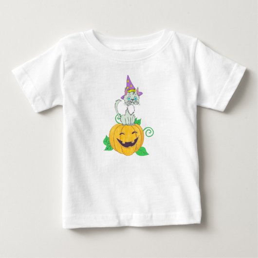 Halloween Wizard Cat op Pumpkin (Voorkant)