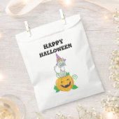 Halloween Wizard Cat op Pumpkin Bedankzakje (Geknipt)