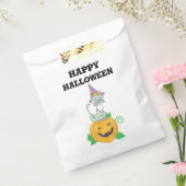 Halloween Wizard Cat op Pumpkin Bedankzakje (Gezegeld)