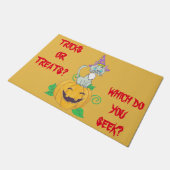 Halloween Wizard Cat op Pumpkin Deurmat (Schuin)