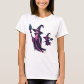 Halloween Wizard en Baby - Tall Pet en Wand Desi T-shirt (Voorkant)