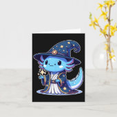 Halloween Wizard Funny Axolotl Kaart (Gele Bloem)
