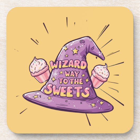Halloween - Wizard Way to the Sweets Bier Onderzetter (Voorkant)