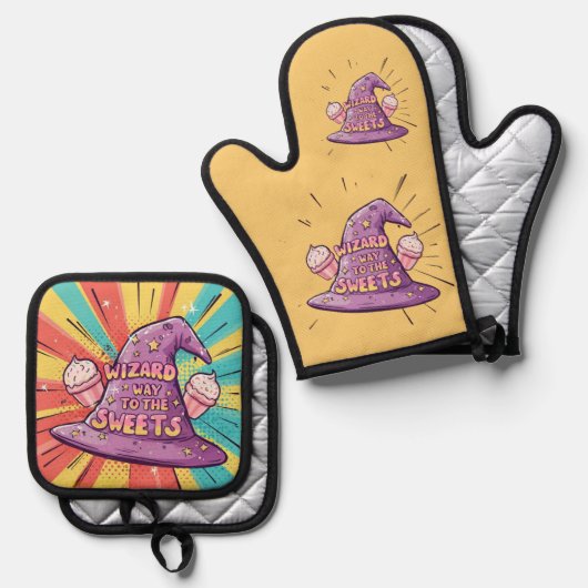 Halloween - Wizard Way to the Sweets Ovenwant & Pannenlap Set (Voorkant / Achterkant)