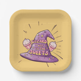 Halloween - Wizard Way to the Sweets Papieren Bordje