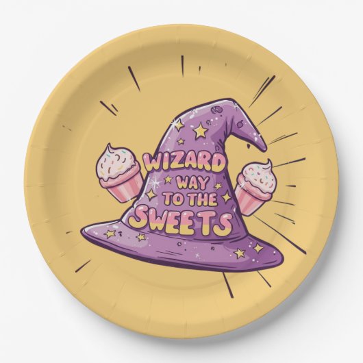 Halloween - Wizard Way to the Sweets Papieren Bordje (Voorkant)