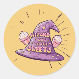 Halloween - Wizard Way to the Sweets Ronde Sticker