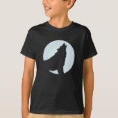 Halloween Wolf Howling Blue Moon T-shirt (Voorkant)