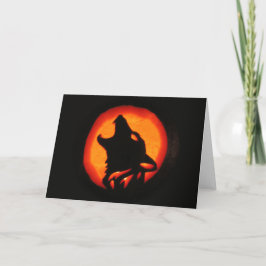 Halloween Wolf Howling Kaart