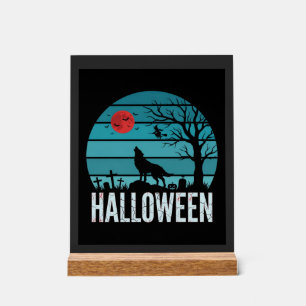 Halloween Wolf Kerkhof Maan Vector Acryl Bord