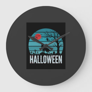 Halloween Wolf Kerkhof Maan Vector Grote Klok