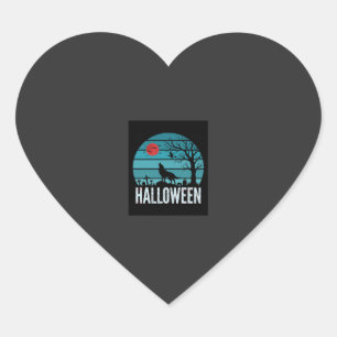 Halloween Wolf Kerkhof Maan Vector Hart Sticker
