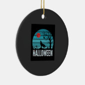 Halloween Wolf Kerkhof Maan Vector Keramisch Ornament (Rechts)