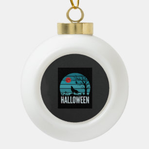 Halloween Wolf Kerkhof Maan Vector Keramische Bal Ornament