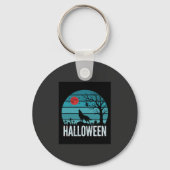 Halloween Wolf Kerkhof Maan Vector Sleutelhanger (Voorkant)