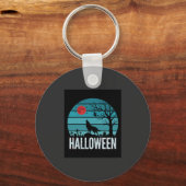Halloween Wolf Kerkhof Maan Vector Sleutelhanger (Voorkant)