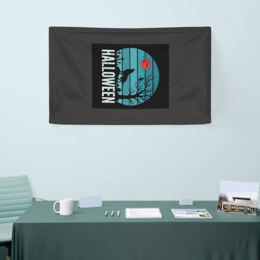 Halloween Wolf Kerkhof Maan Vector Spandoek (Beurs)