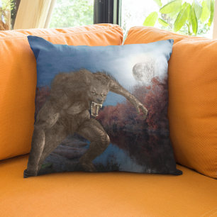 Halloween Wolf Weerwolf Volle maan Kussen
