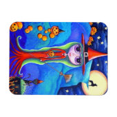 Halloween Wolf Witch Black Cat Cauldron Pumpkins Magneet (Horizontaal)