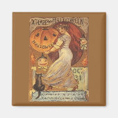 Halloween Woman en Jack o' Lantern Magneet (Voorkant)