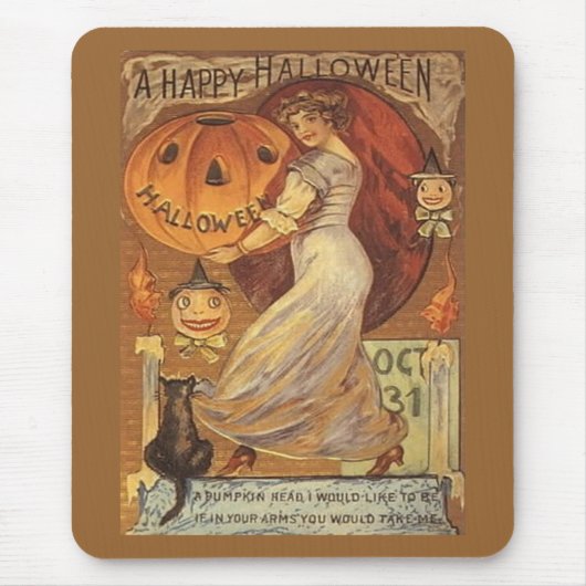 Halloween  Woman en Jack o' Lantern Muismat (Voorkant)