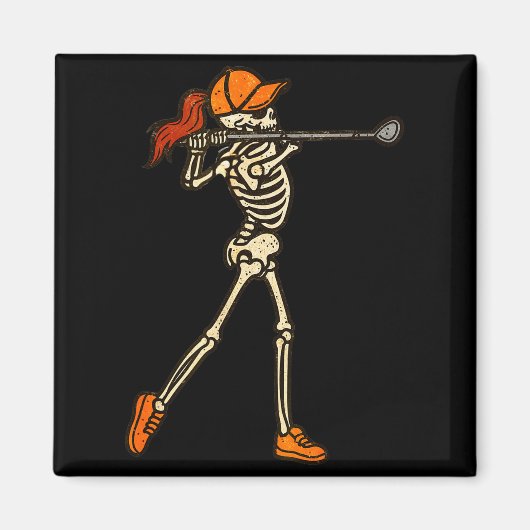 Halloween Women Golf Skeleton Funny Golf Halloween Magneet (Voorkant)