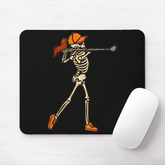 Halloween Women Golf Skeleton Funny Golf Halloween Muismat (Met muis)