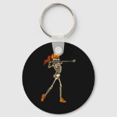 Halloween Women Golf Skeleton Funny Golf Halloween Sleutelhanger (Voorkant)