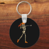 Halloween Women Golf Skeleton Funny Golf Halloween Sleutelhanger (Voorkant)