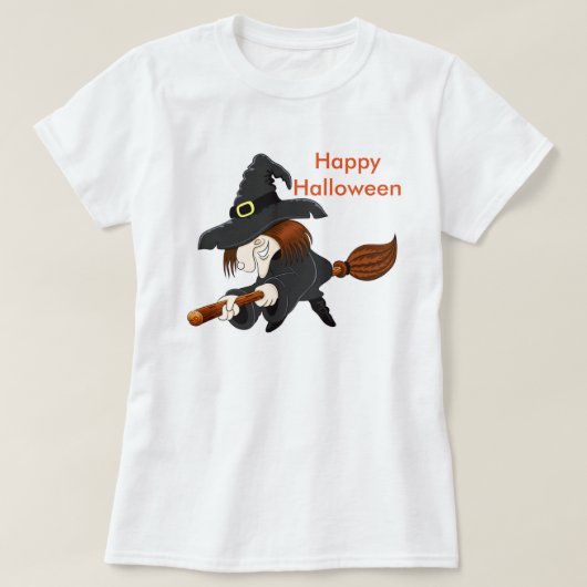 Halloween Women's Basic T-Shirt/Witch T-shirt (Design voorkant)
