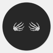 Halloween Women's Skeleton Hand  Ronde Sticker (Voorkant)