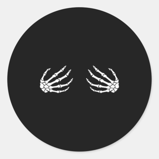 Halloween Women's Skeleton Hand  Ronde Sticker (Voorkant)