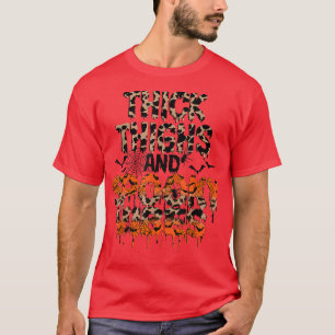 Halloween Women's Thick Thighs and Spooky Vibes Le T-shirt