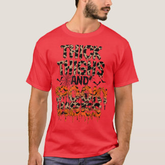 Halloween Women's Thick Thighs and Spooky Vibes Le T-shirt