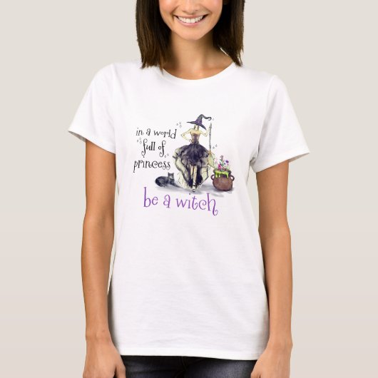 Halloween Womens Witch T-Shirt Witchy Cauldron (Voorkant)