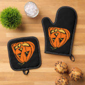 Halloween Wonky Pumpkin Ovenwant & Pannenlap Set (Top down)