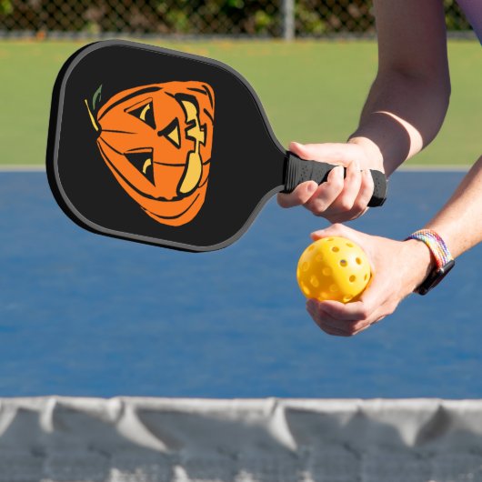 Halloween Wonky Pumpkin Pickleball Paddle (Insitu)