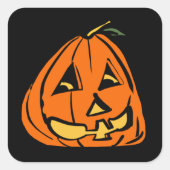 Halloween Wonky Pumpkin Vierkante Sticker (Voorkant)