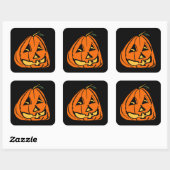 Halloween Wonky Pumpkin Vierkante Sticker (Vel)