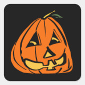 Halloween Wonky Pumpkin Vierkante Sticker (Voorkant)