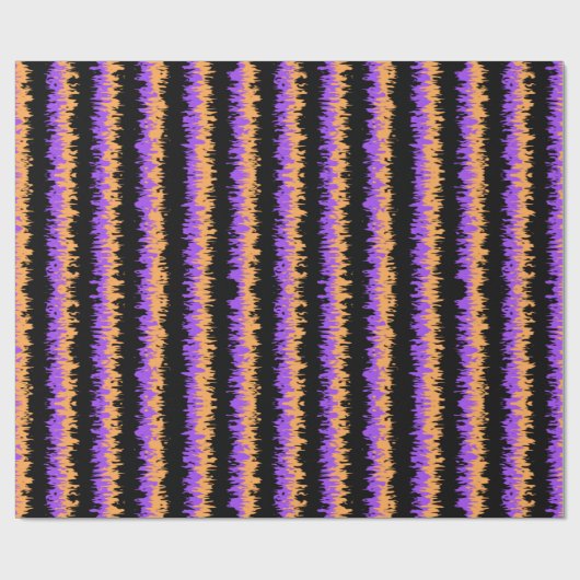 Halloween Wonky Stripes Wrapping Paper Cadeaupapier (Vlak)