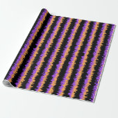 Halloween Wonky Stripes Wrapping Paper Cadeaupapier (Uitgerold)