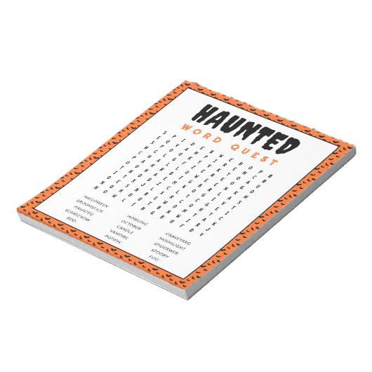 Halloween woord zoeken spel | Spookverhalen Notitieblok (Linkerzijde)