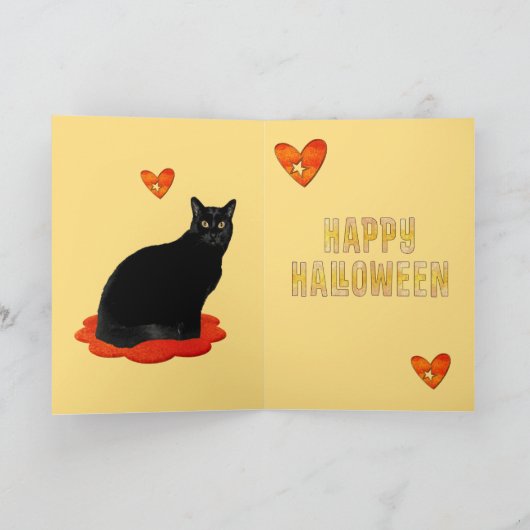Halloween woorden van wijsheid kat kaart (Binnen)